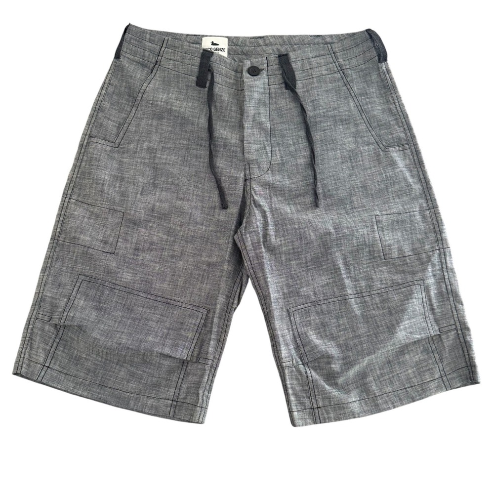Nico‎ Genze New York XL 13in Blue 100% Linen Drawstring Men's Shorts